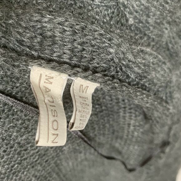 Madison gray sz s Open Front Rib Duster Cardigan Women knit Flyaway Sweater - Picture 5 of 6